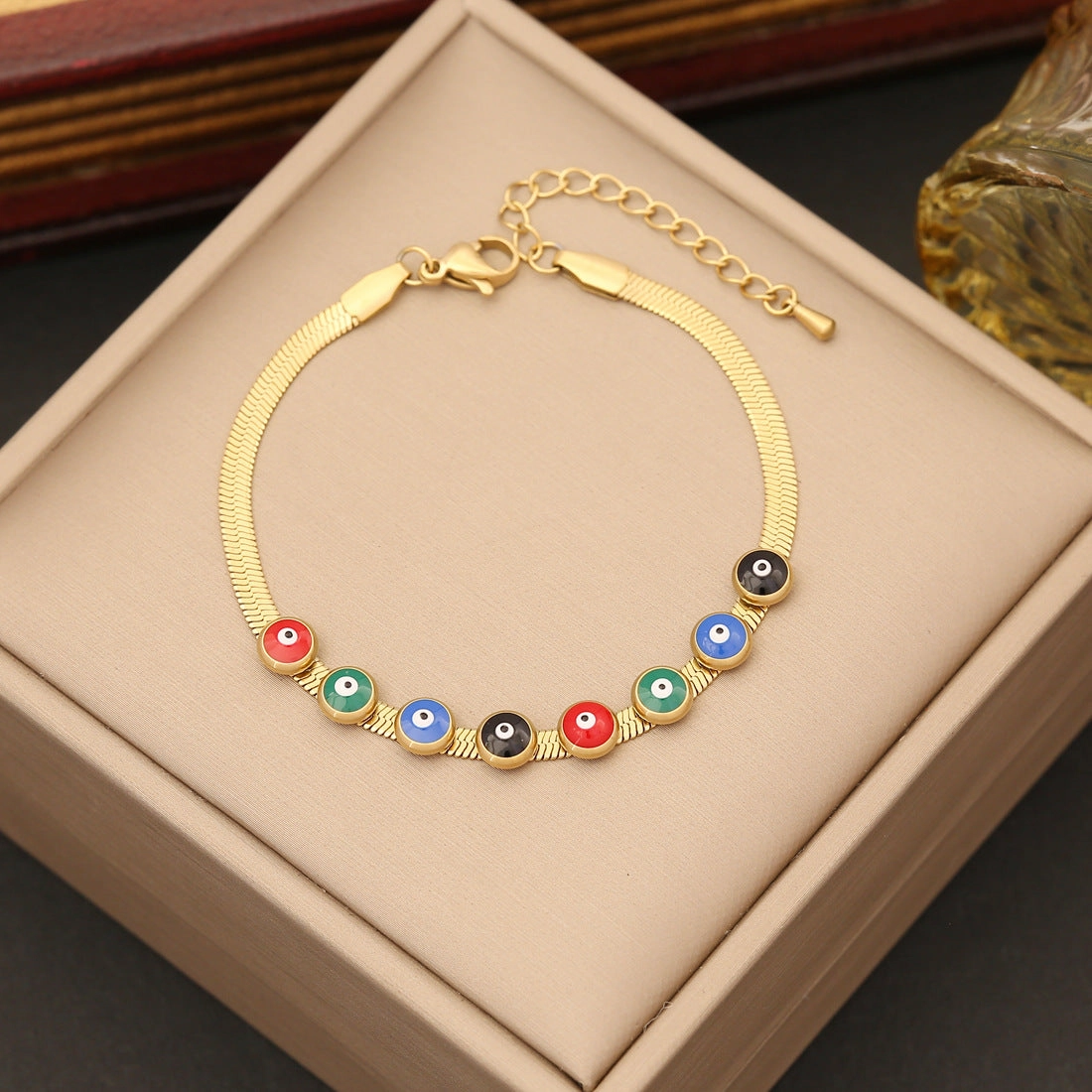 Wholesale Oil Drip Eye Clavicle Copper Necklaces