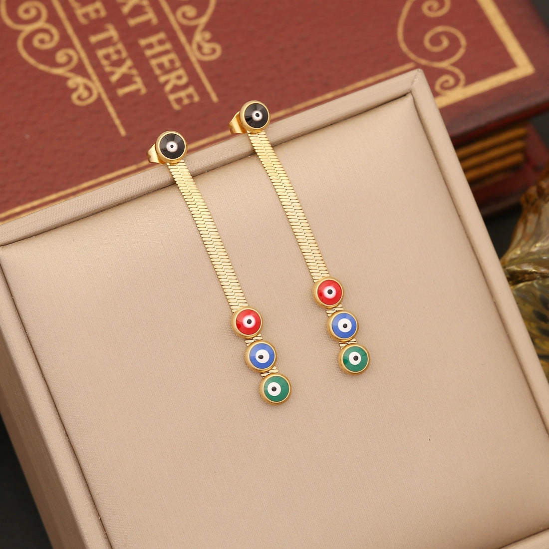 Wholesale Oil Drip Eye Clavicle Copper Necklaces