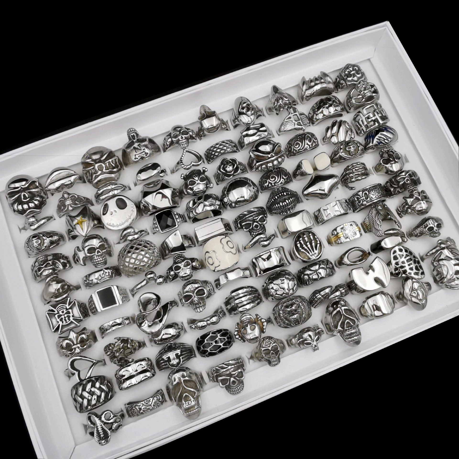 Wholesale Oil Drip Skull Stainless Steel Rings