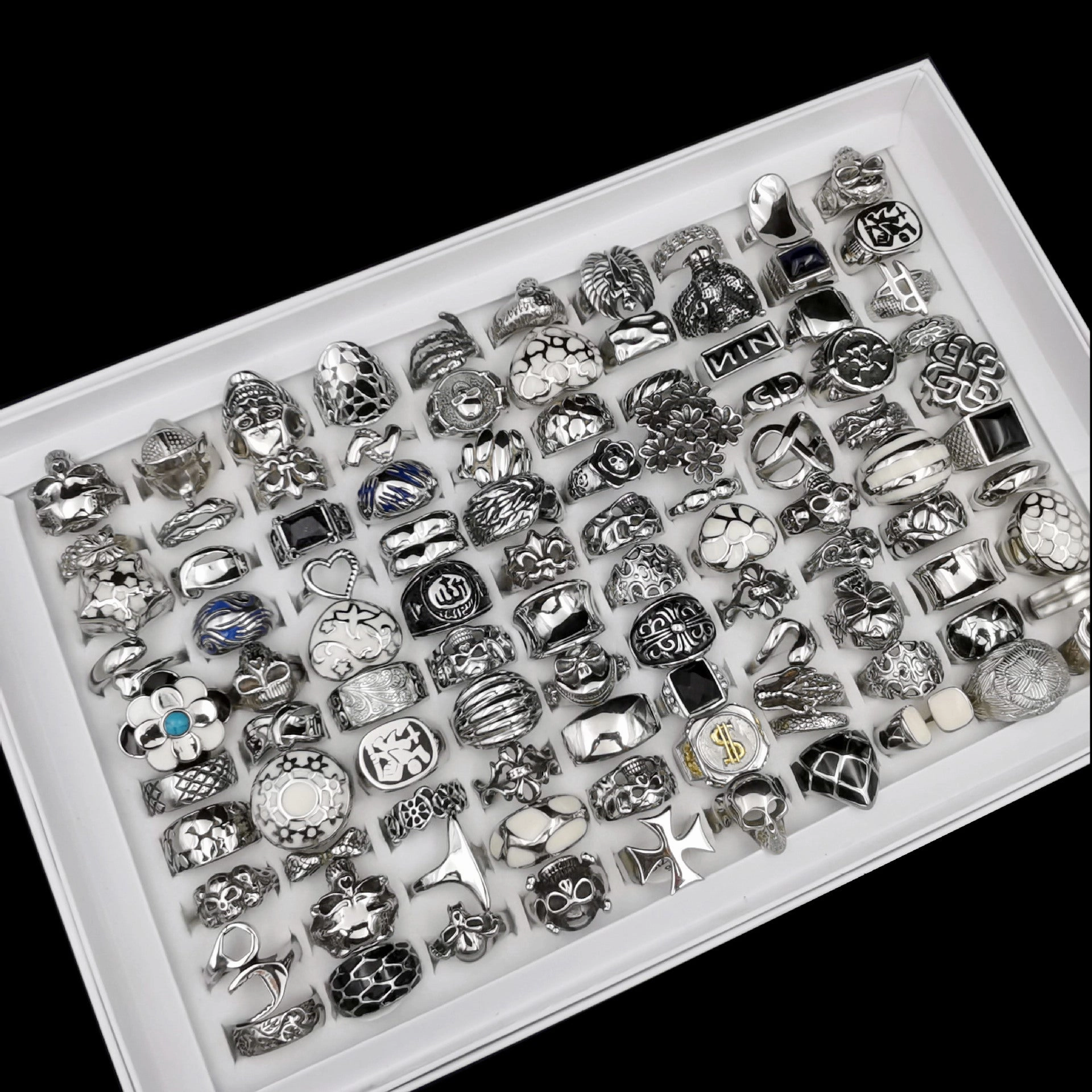 Wholesale Oil Drip Skull Stainless Steel Rings