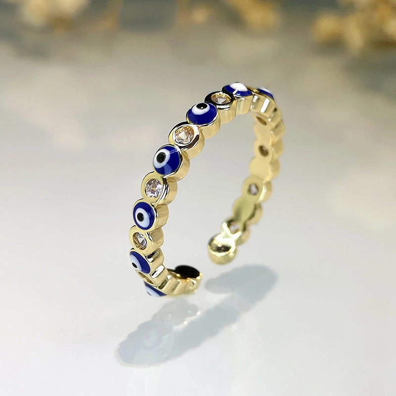 Wholesale Old Style New Picture Devil's Eye Copper Ring