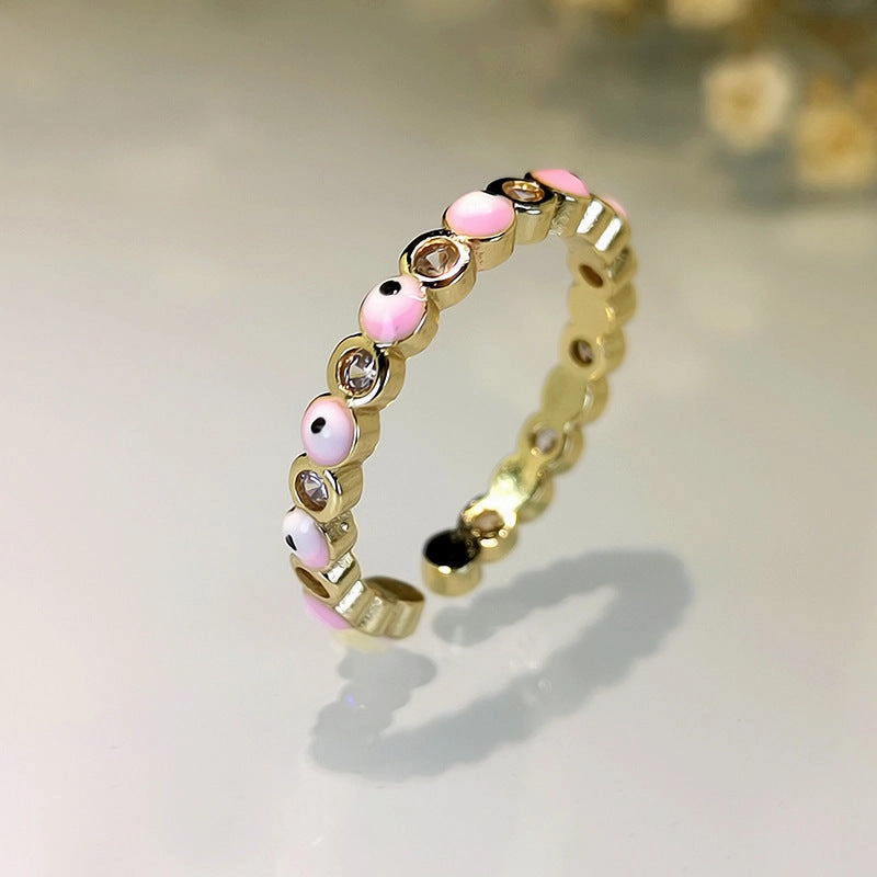 Wholesale Old Style New Picture Devil's Eye Copper Ring