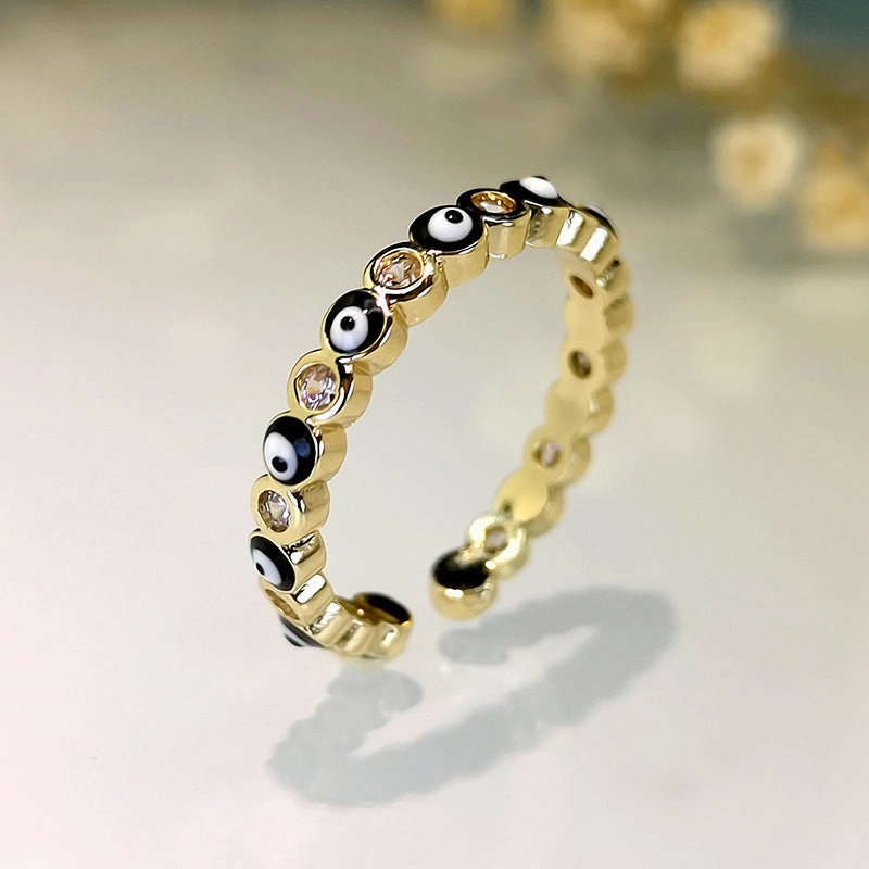 Wholesale Old Style New Picture Devil's Eye Copper Ring