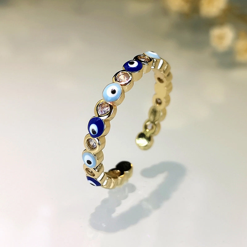 Wholesale Old Style New Picture Devil's Eye Copper Ring