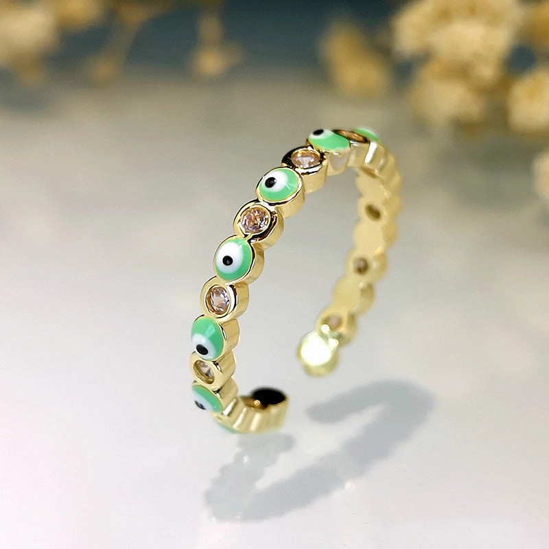 Wholesale Old Style New Picture Devil's Eye Copper Ring