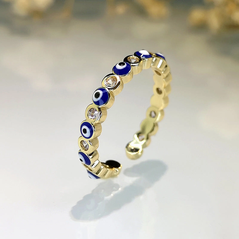 Wholesale Old Style New Picture Devil's Eye Copper Ring