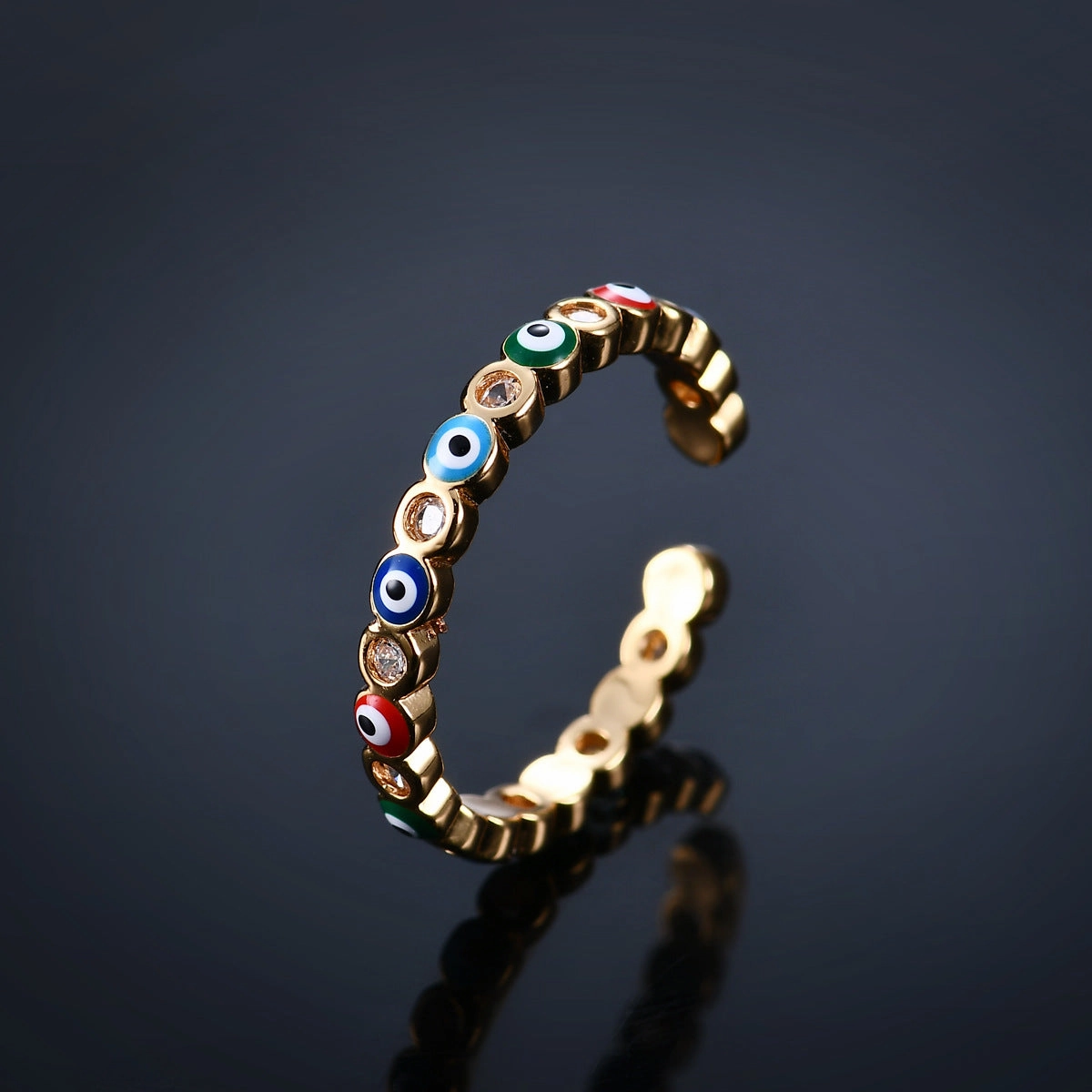 Wholesale Old Style New Picture Devil's Eye Copper Ring