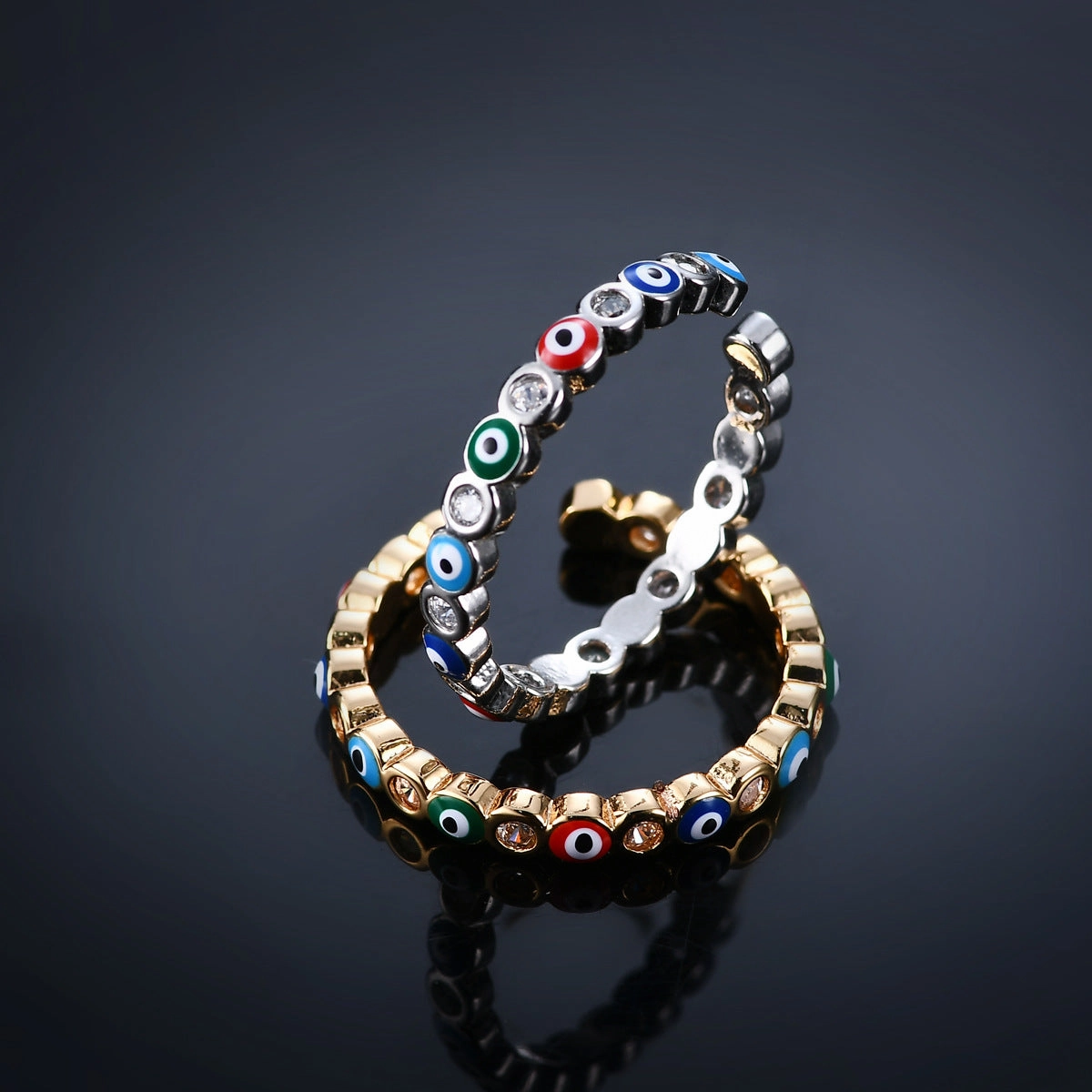 Wholesale Old Style New Picture Devil's Eye Copper Ring