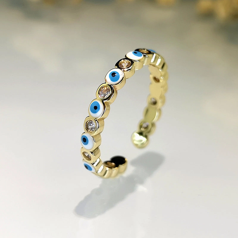 Wholesale Old Style New Picture Devil's Eye Copper Ring