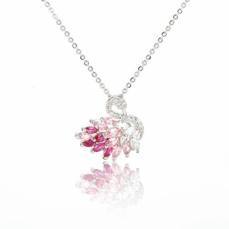 Wholesale Ombre Swan Copper Necklaces