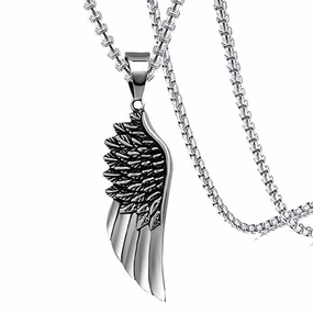 Wholesale Openwork Wings Pendant Stainless Steel Necklaces