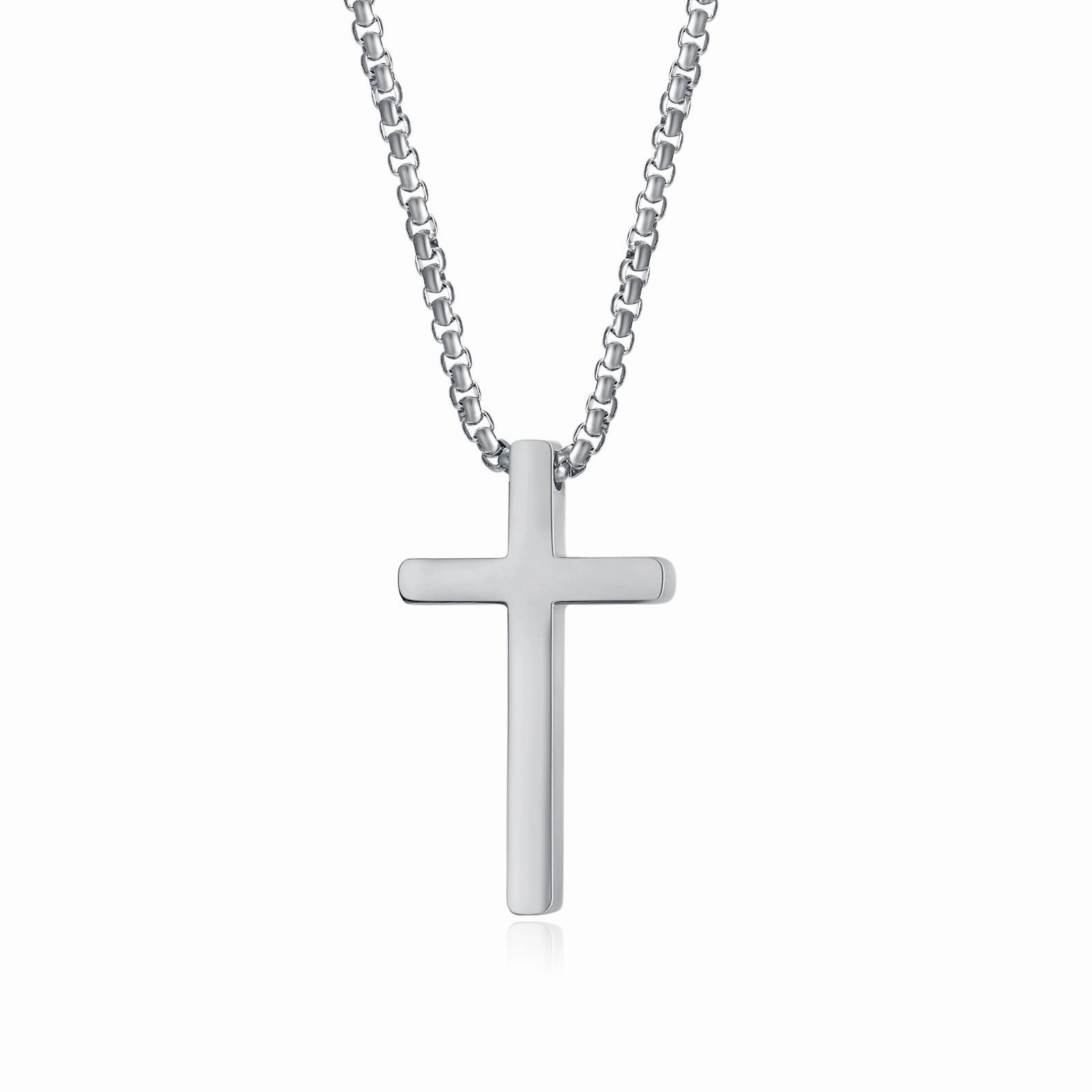Wholesale opk jewelry glossy stainless steel cross accessories hip hop men's necklace