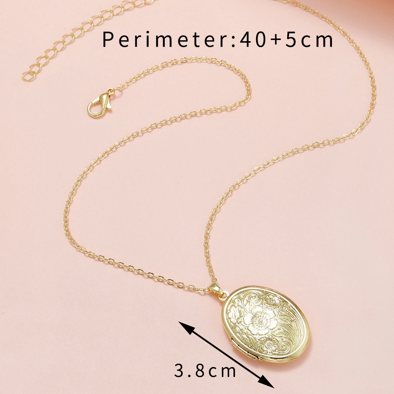 Wholesale Oval Engraved Open Pendant Brass Necklaces