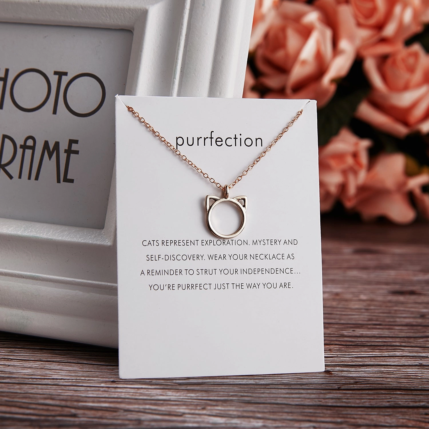 Wholesale Paper Card Cat Ears Alloy Necklaces