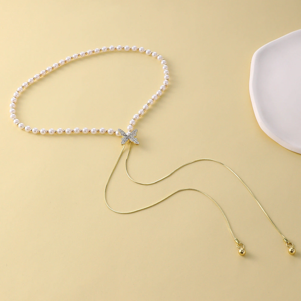 Wholesale Pearl Butterfly Alloy Necklaces