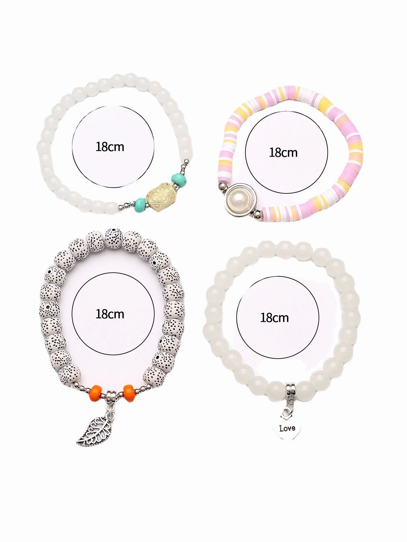 Wholesale Pearl Heart Leaves Alloy Multilayer Bracelet