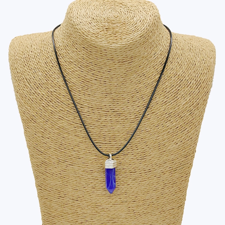 Wholesale Pendant Leather Cord Hexagon Pillar Resin Necklaces