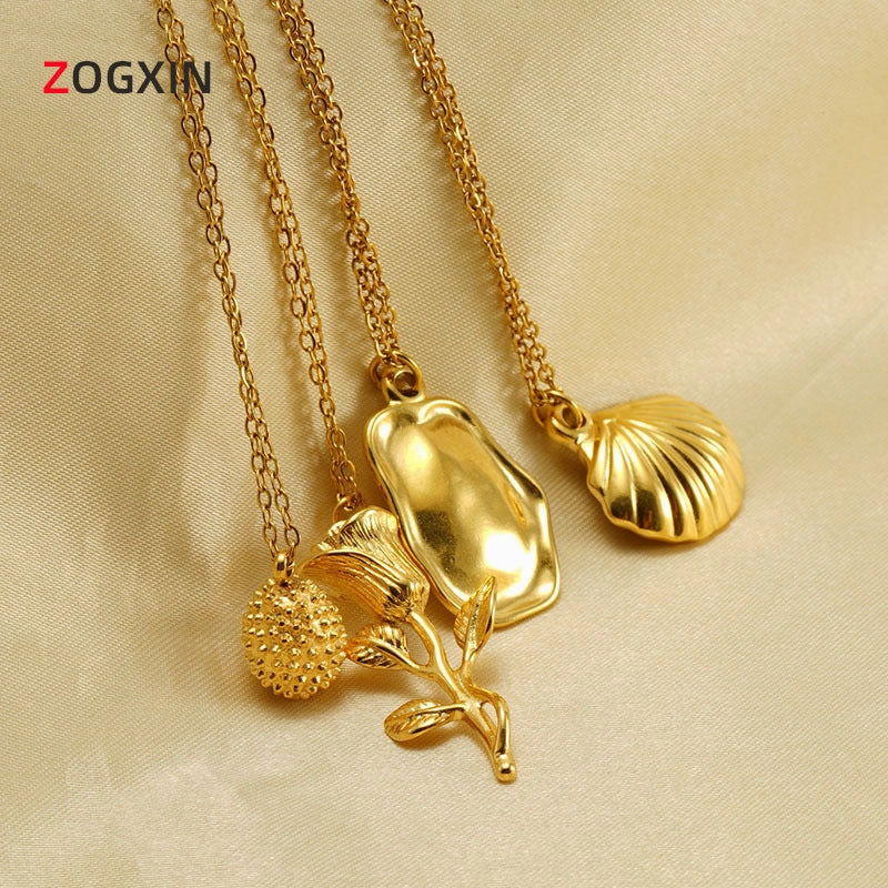 Wholesale Personalized Rose Titanium Steel Clavicle Necklace