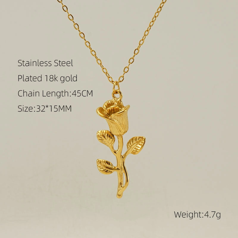 Wholesale Personalized Rose Titanium Steel Clavicle Necklace