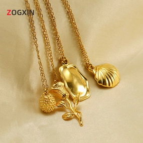 Wholesale Personalized Rose Titanium Steel Clavicle Necklace