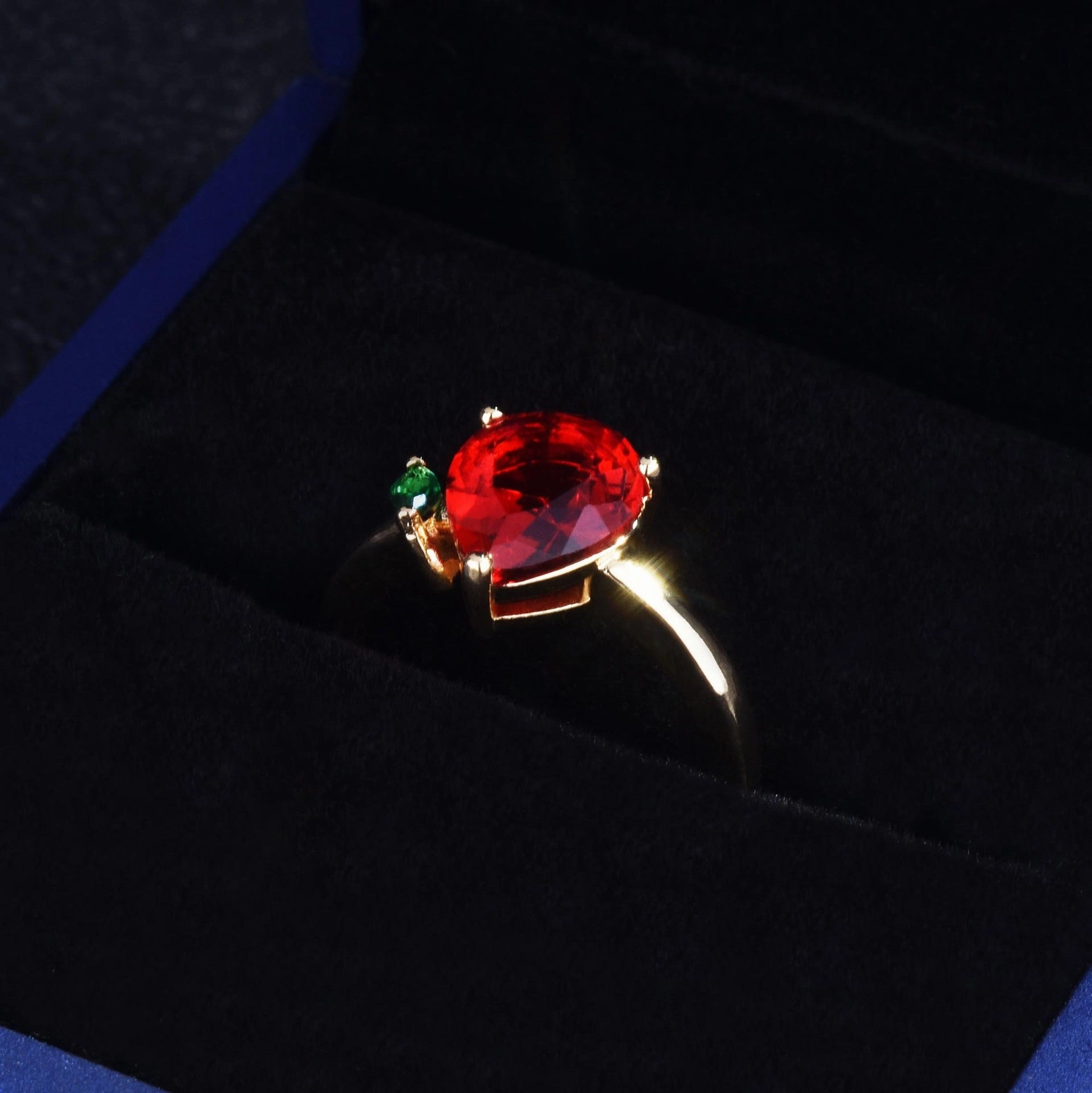 Wholesale Pigeon's Blood Ruby Drop Copper Rings