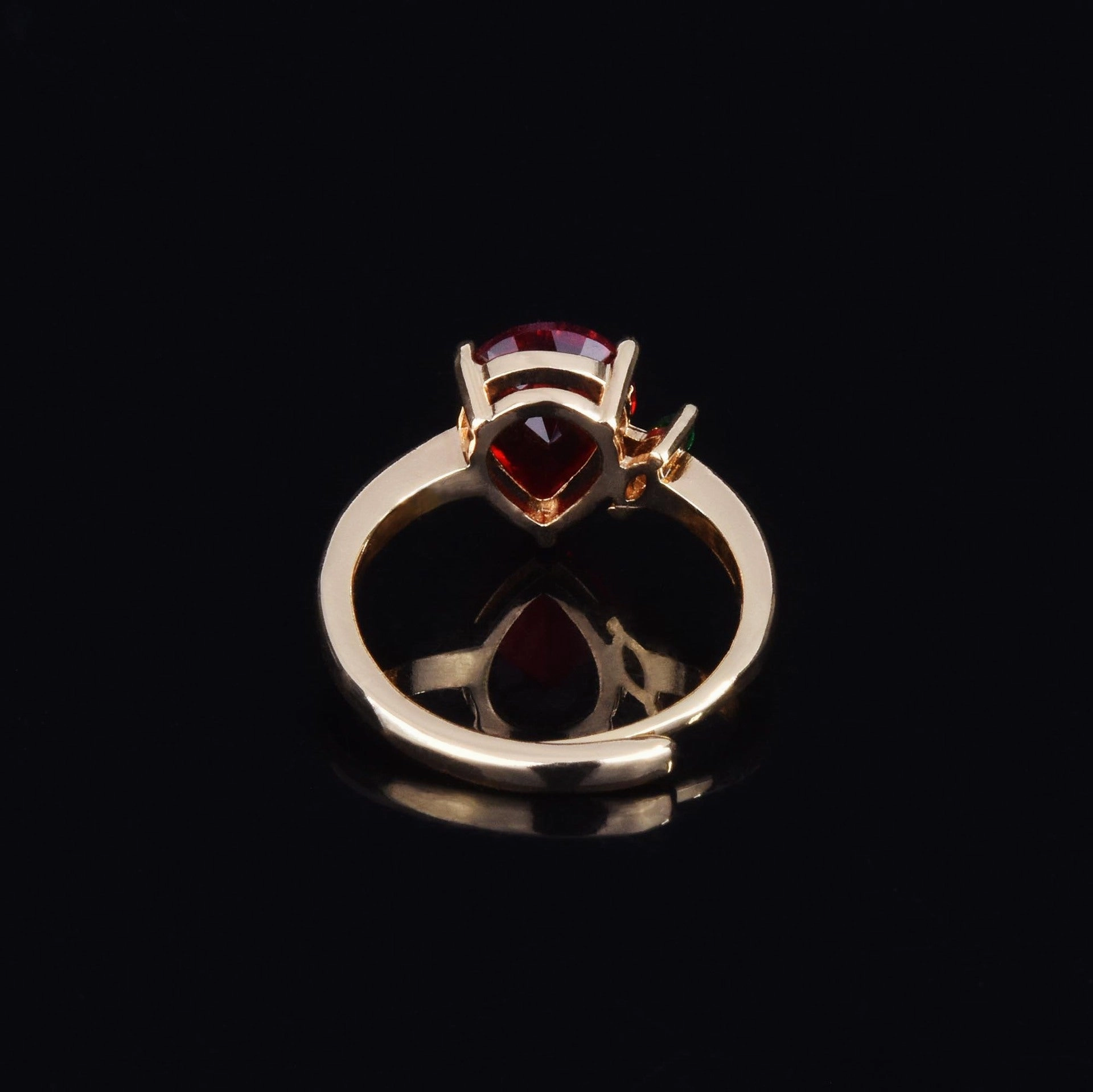 Wholesale Pigeon's Blood Ruby Drop Copper Rings