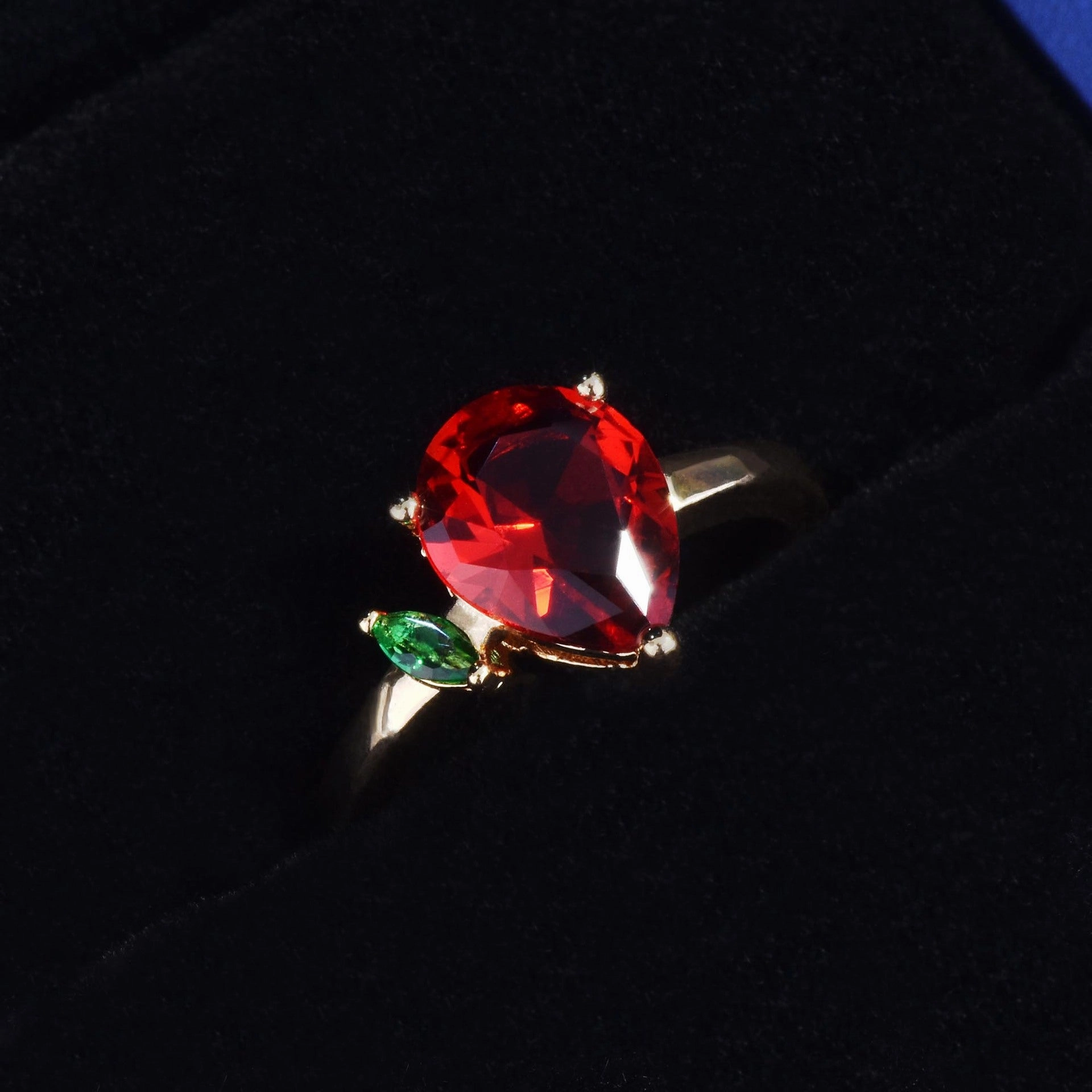 Wholesale Pigeon's Blood Ruby Drop Copper Rings