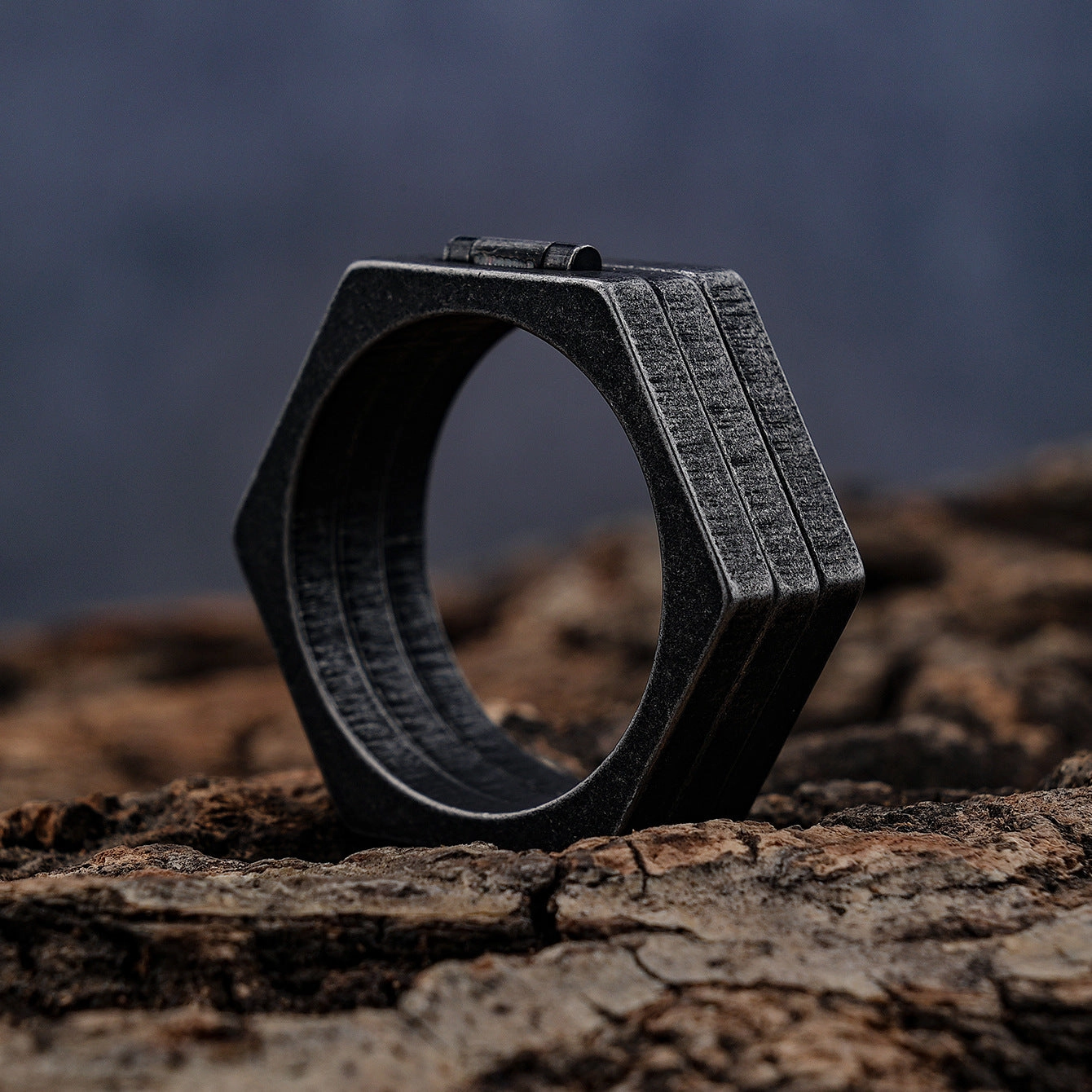Wholesale Polygon Vintage Titanium Steel Ring