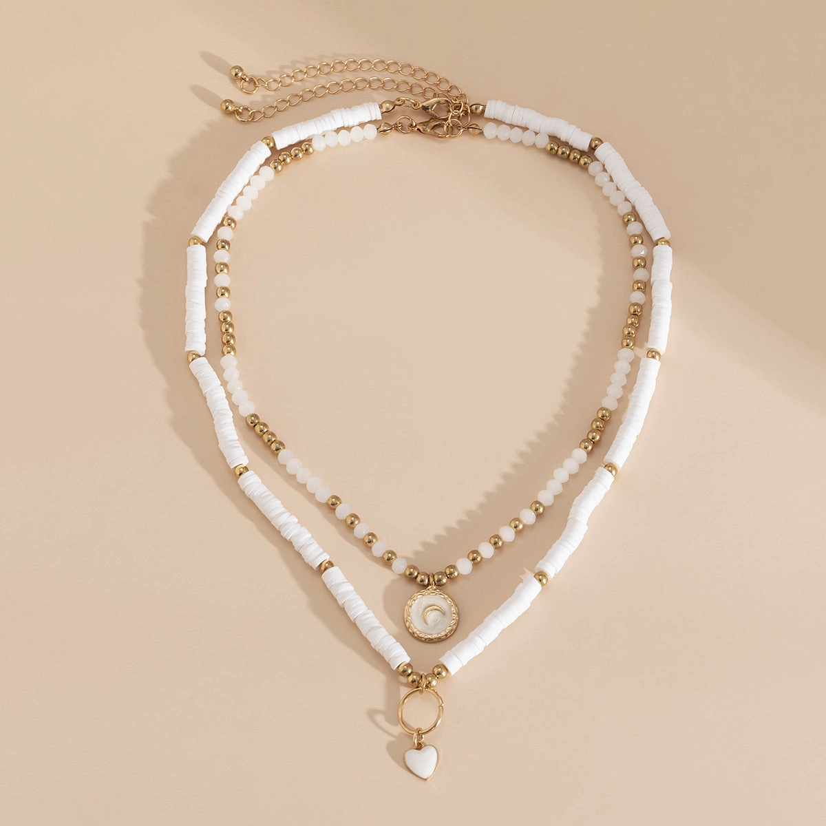 Wholesale polymer clay love crystal alloy Necklaces