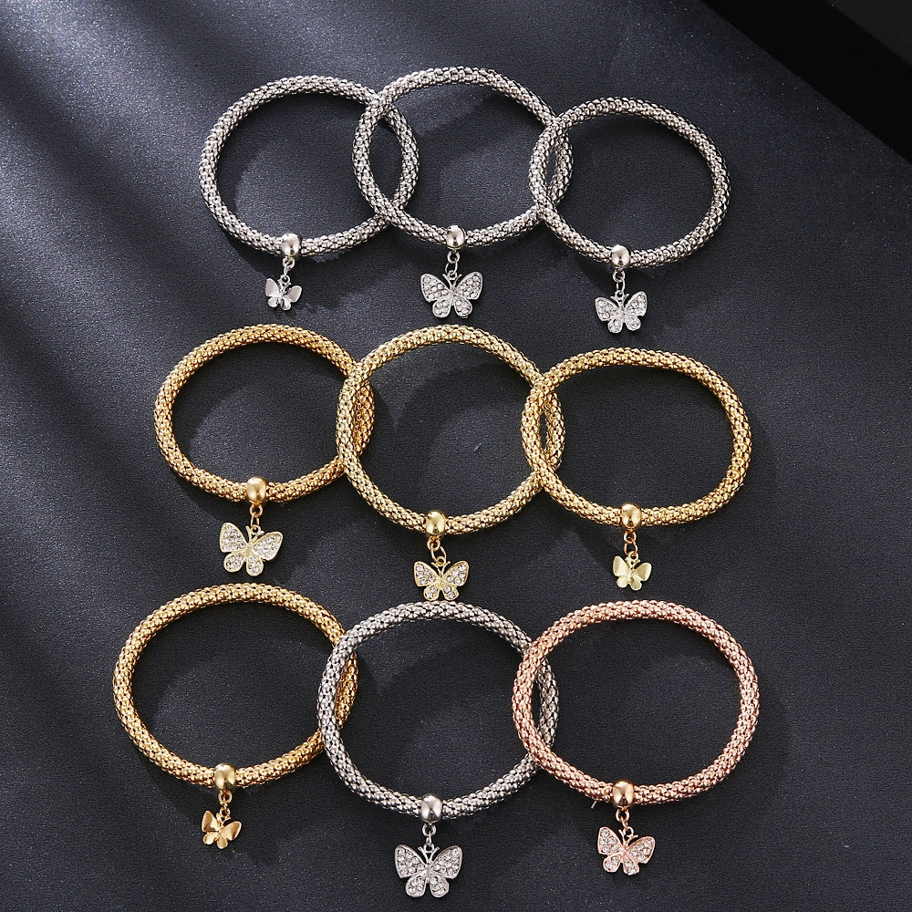 Wholesale Popcorn Chain Three Color Set Bracelet