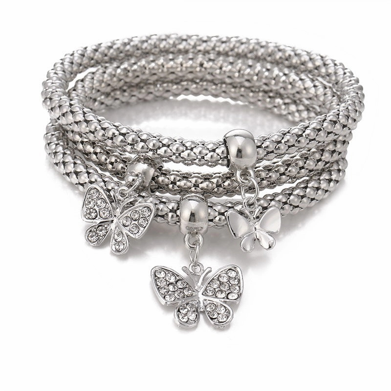 Wholesale Popcorn Chain Three Color Set Bracelet
