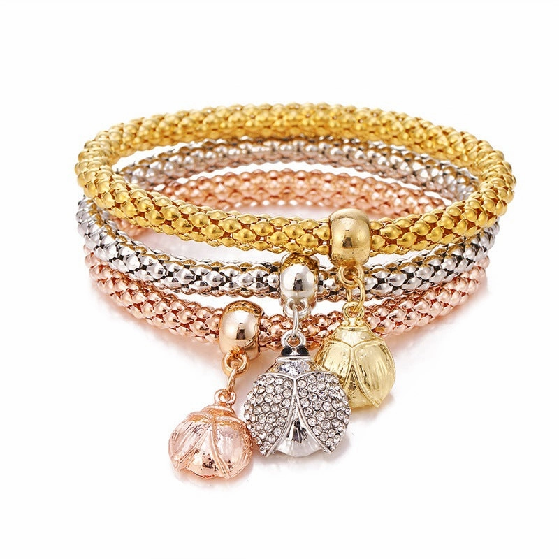 Wholesale Popcorn Chain Three Color Set Bracelet