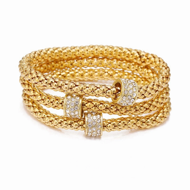 Wholesale Popcorn Chain Three Color Set Bracelet