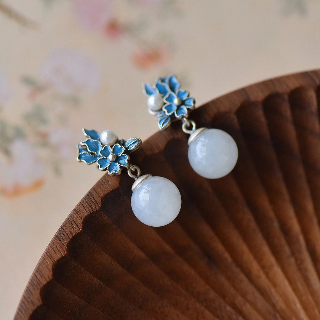 Wholesale Preserved Flower Flower Imitation Natural Hetian Jade Necklaces Set