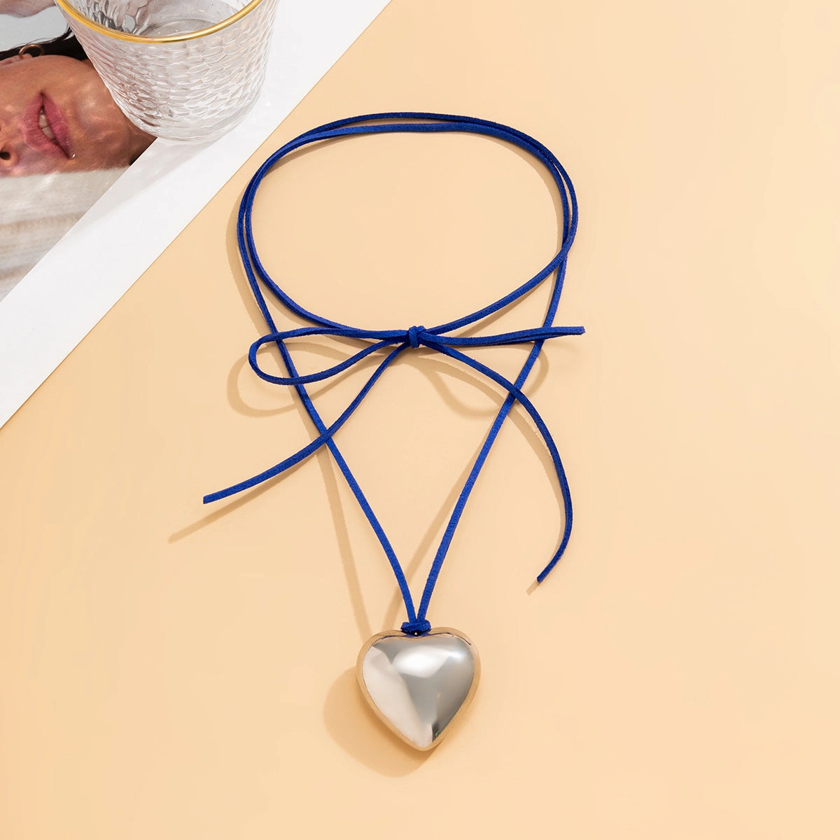 Wholesale Pull Adjustable Wax Thread Big Love Pendant Necklaces