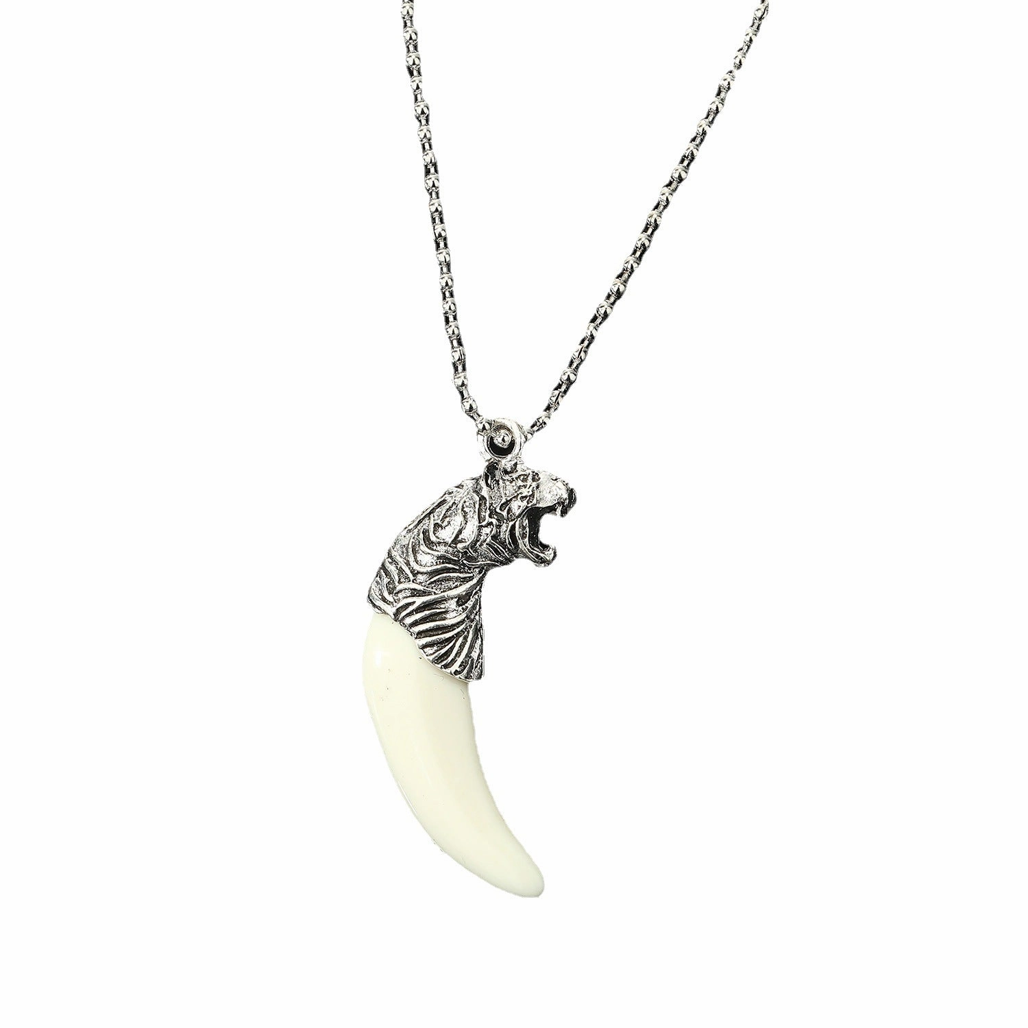 Wholesale Punk Domineering Wolf Tooth Pendant Titanium Steel Necklaces