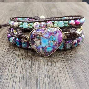 Wholesale Purple Emperor Stone Beaded Bracelet
