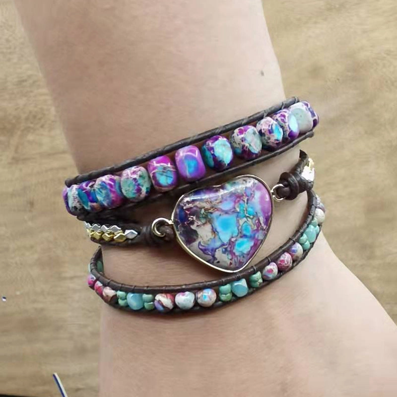 Wholesale Purple Emperor Stone Beaded Bracelet