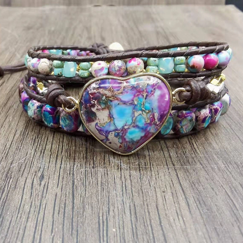 Wholesale Purple Emperor Stone Beaded Bracelet