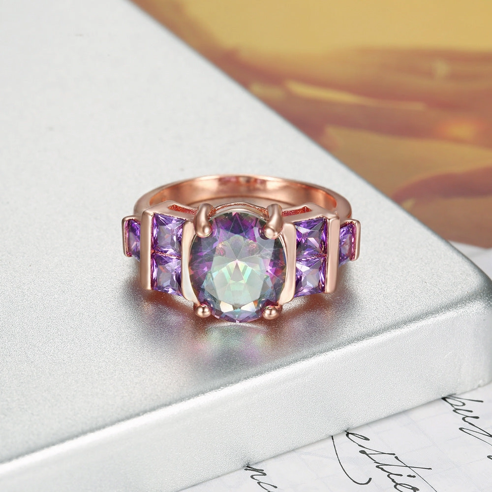 Wholesale Purple Zircon Copper Rings