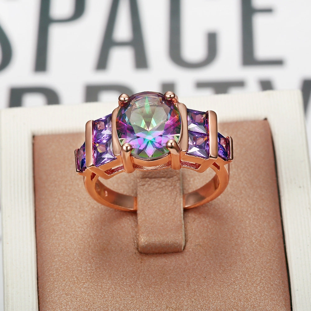 Wholesale Purple Zircon Copper Rings