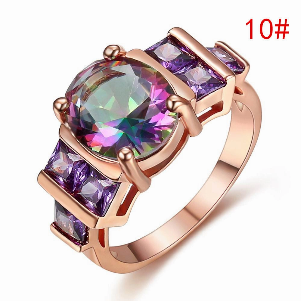 Wholesale Purple Zircon Copper Rings