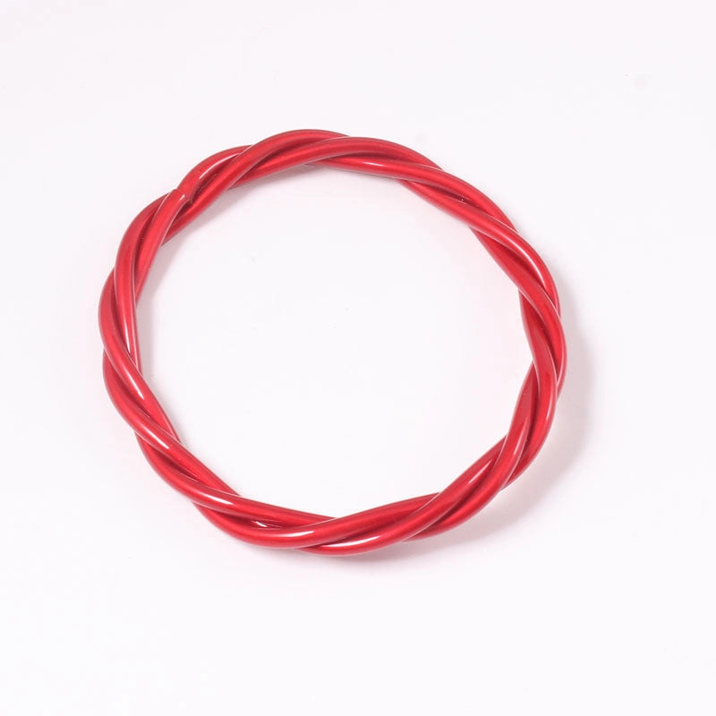 Wholesale PVC Gold Leaf Color Rubber Hose Twist Braid Bracelet