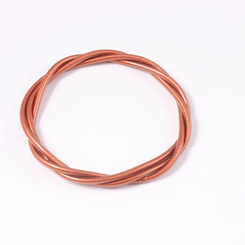 Wholesale PVC Gold Leaf Color Rubber Hose Twist Braid Bracelet