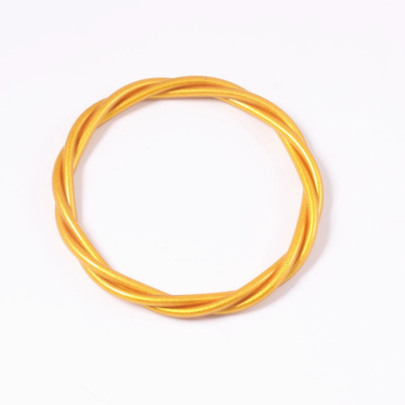 Wholesale PVC Gold Leaf Color Rubber Hose Twist Braid Bracelet