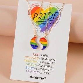 Wholesale Rainbow Couple Alloy Necklaces Set
