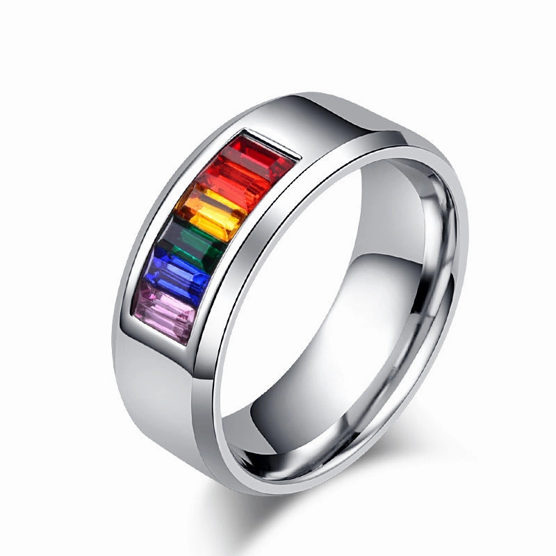 Wholesale Rainbow LGBT Titanium Steel Rings