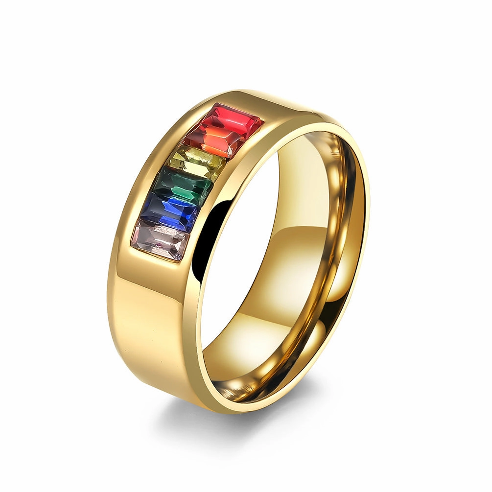 Wholesale Rainbow LGBT Titanium Steel Rings