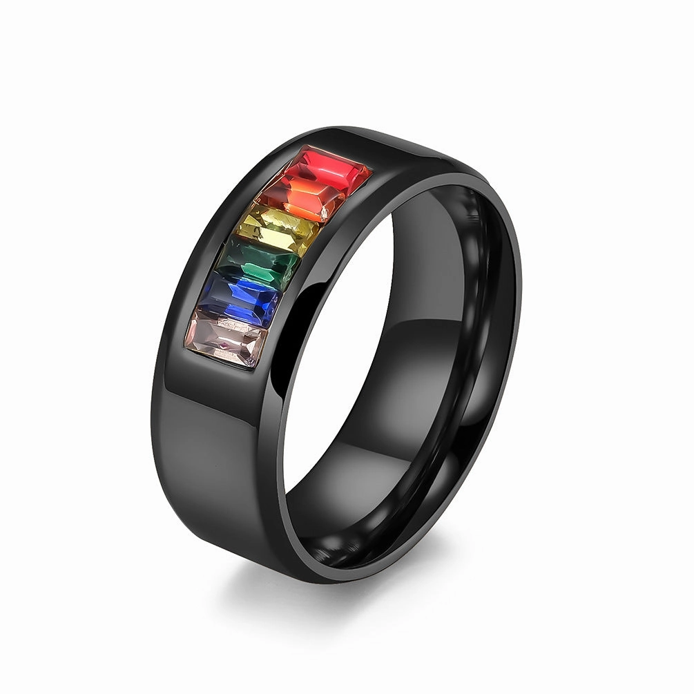 Wholesale Rainbow LGBT Titanium Steel Rings