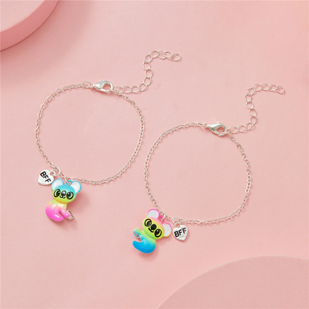 Wholesale Rainbow Raccoon Pals Koala Magnet Pendant Necklaces